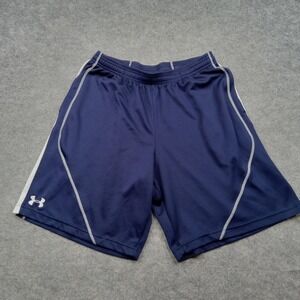 Under Armour Shorts Mens Large Navy Blue Loose Fit Performance‎ Athletic Mesh
